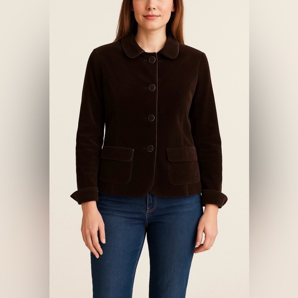 Talbots Jackets & Blazers - Talbots‎ Brown Corduroy Button Front Jacket Size 14 | Classic Fall Layer